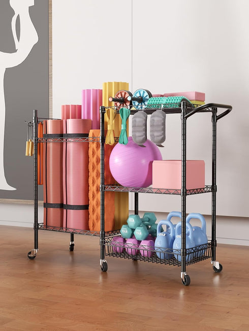 SINGAYE Dumbbell Rack, Workout Equipment Storage Organizer with Hooks for Home Gym