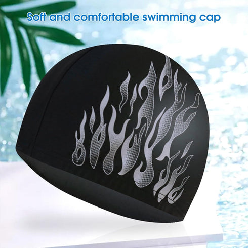 ulafbwur Swimming Swimming Swimming Swimming Hat Sunscreen Tear-Resistant Men Cap Nylon Cloth Flame Style Ear