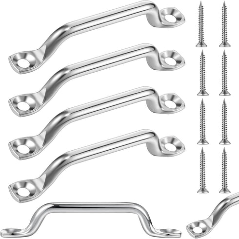 Stainless Steel Footman Loop with Flat Head Tapping Screws, Bimini Top Strap for Kayak and Boat