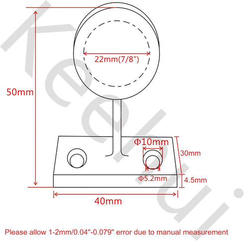 keehui Pair Heavy Duty 316SS 60° Marine Boat Stanchion Hand Rail Fitting LEFT-FRONT for 7/8" Tube