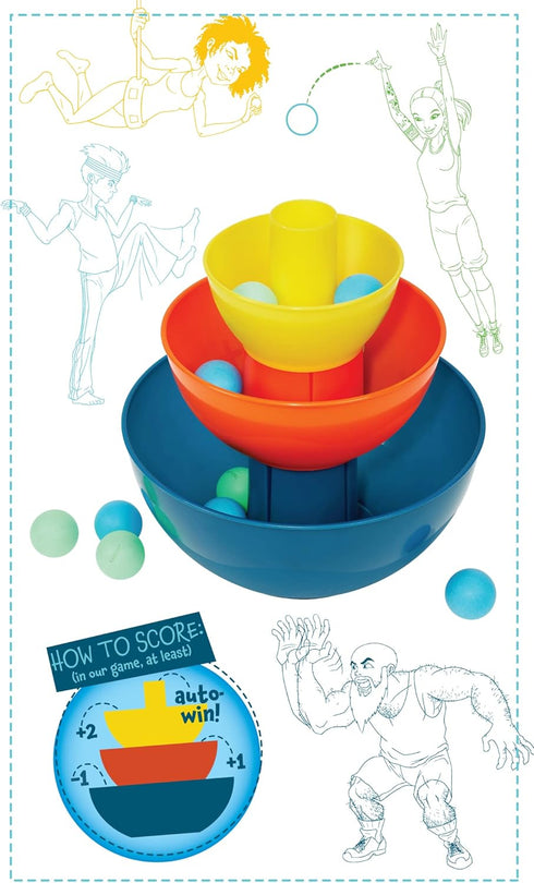 2-6 Little Kids Ballz'n | The Fast Paced Pong Ball Bouncing Trick Shots Game for Tipsy Adults and Family Night Fun