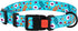 Nylon Dog Collar Floral Pattern Aquamarine, 12-16 Inch