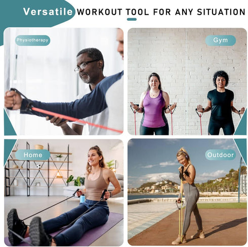 Resistance Bands with Handles - Single Exercise Bands for Resistance Training, Physical Therapy, Home Workouts