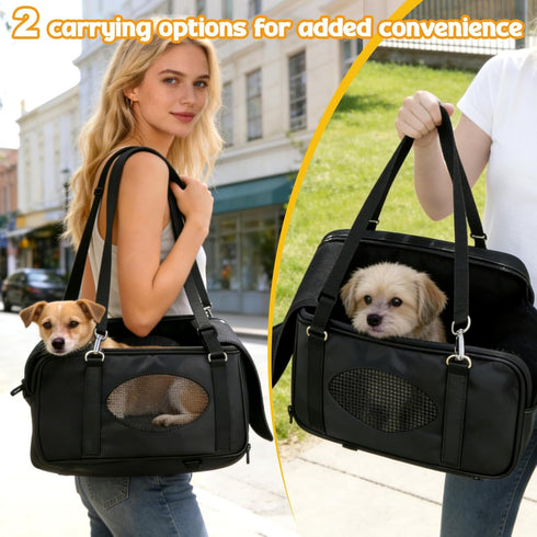 3-in-1 BABORUI Center Console Dog Car Seat, Portable Pet Carrier, Cat Car Seat with Zipper Fold Storage, Travel Ride
