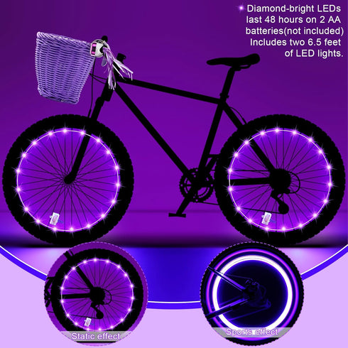 Kid's Bicycle Basket Streamers Set, Children's Wicker Basket with 2 LED Wheel Lights, Daisy Bike Bell