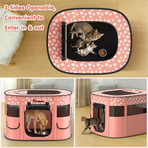 600D Dog Playpen, Portable Pet Cat PlayPen, Oxford Dog Kennel Tent Crate, Breathable&Waterproof, Outdoor Indoor Travel