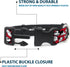 Buckle-Down Plastic Clip Collar - Mickey Mouse Poses Scattered Red/Black/White - 1" Wide, Fits 11-17" Neck