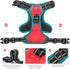 PHOEPET 2019 Reflective Dog Harness for Large Breed, Adjustable No Pull Vest with Handle, 2 Metal Rings, Red (L)