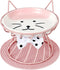 Raised Pet Food and Water Bowl, Tilted Ceramic Cat Water Bowl, No Spill, 15oz, Dishwasher Safe