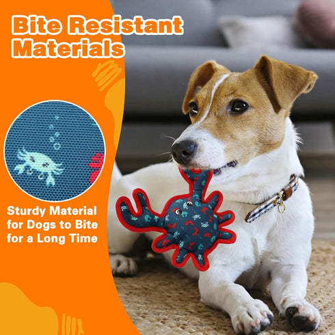 Squeaky Dog Toys, Sturdy Interactive Toys for Indoor Play, Cute Crab for Small and Medium Dogs