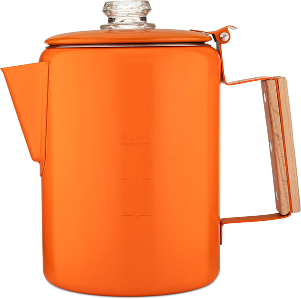 COLETTI Bozeman Orange Percolator Coffee Pot Camping Coffee Makers Campings Favorite Percolator