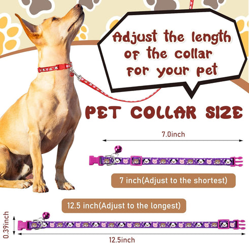 Amylove 48 Pcs Dog Collar and Leash Set, Polypropylene Adjustable Puppy Collars for Medium Small Dogs, Vivid Color,