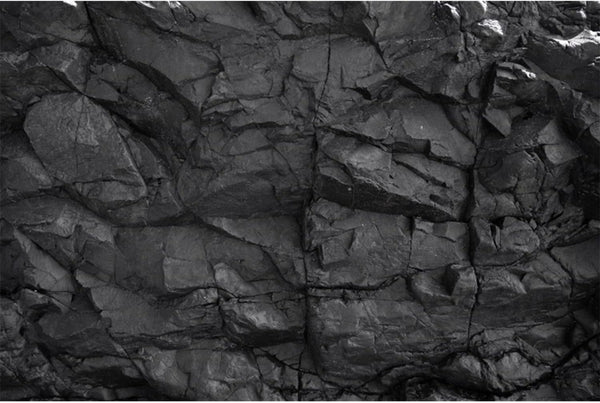 AWERT 30x18 inches Black Rock Stone Aquarium Background Vinyl for Fish Tank and Rocky Terrarium