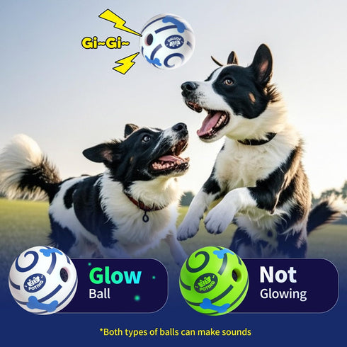 2 Pack, 3.14 inch Giggle Ball for Dogs Glowing Interactive Dog Toys Balls, Rolling Squeaky Toy for Large Medium Small