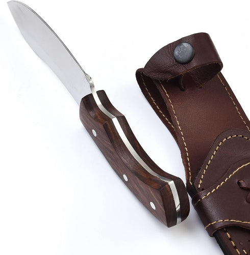 Nessmuk Knife Bushcraft Knives, 8.75 Inches Fixed Blade Hunting Knife, Outdoor Survival Knife with Sheath
