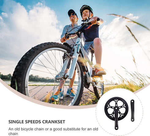 Single Crankset Square Taper Crankset - 1 Set Bike Crankset Chainwheel for Road Mountain Bicycle Accessories (No Screws)