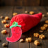 ZLmoue Funny Red Fruit Dog Toys, Vegetable Dog Toys Squeaky Plush Chili Eggplant Corn Puppy Toys for Small Dogs,Chili