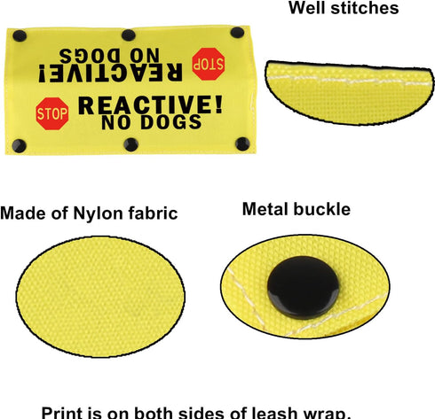 Funny Dog Leash Sleeve Pet Birthday Gift Reactive No Dogs Dog Leash Wrap Sleeve (Reactive No Dogs-YE Sleeve)