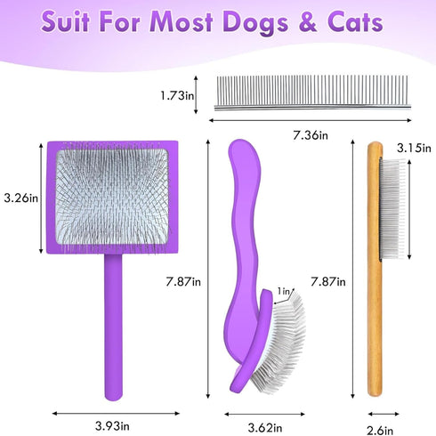 COZYGIFT 3 Slicker Brush for Dogs, Large Long Pin Dog Grooming Brush for Doodles Goldendoodles Poodles Labradoodle