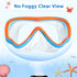 Freela Kids Swim Goggles Diving Mask for Youth 6-14, Tempered Glass Lens with Nose Cover