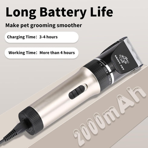 Trimmer, Dog Clippers for Grooming, Low Noise Dog Grooming Clippers, Cordless Dog Hair Rechargeable Dog Shavers