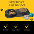 Slow Feeder Dog Bowls to Slow Down Eating, Dog Bowl Slow Feeder with No-Spill Non-Skid Silicone Mat, Stainless Steel Dog Water Bowl for Dogs Canine Karma - Pet Goodness
