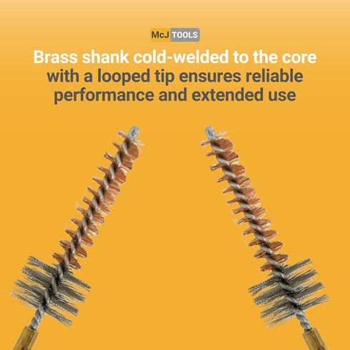 10-Pack 7.62mm/.308Cal McJ Tools Cleaning Bronze Chamber Brush - Bristle Bronze Premium Gun Cleaning Brushes