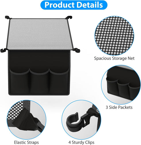 Generic 3 4 35.4" 23.6" Under-Table Hanging Storage Net for Camping Table Tear-Resistant Mesh Organizer with Side