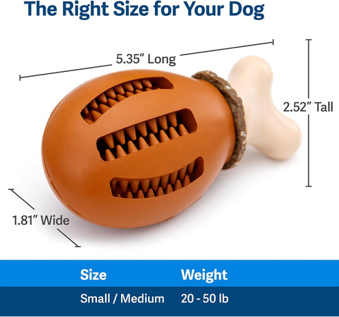 PetSafe Busy Buddy Chompin' Chicken Dog Toy - BPA Free Rubber Chew Toy for Small to Large Dogs