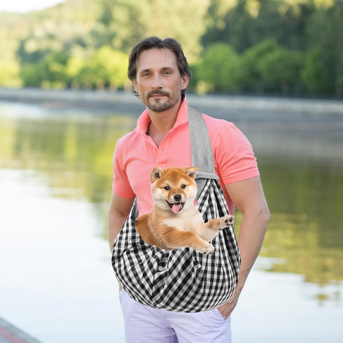 Cosmos Reversible Dog Sling Carrier, Dog Purse with Breathable Soft Cotton for Small Dogs and Cats