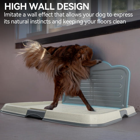 23.5"x23.5" 4 PAWISE Male Dog Pee Pad Holder with High Wall, Indoor Potty Tray for Medium/Large Dogs, Reusable Large