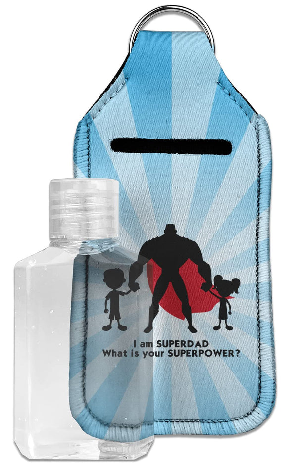 Personalized Super Dad Hand Sanitizer & Keychain Holder - Large