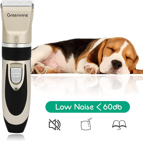 Dog Shaver Clippers Low Noise - Professional Pet Grooming Kit with Rechargeable Dog Trimmer, Comb Guides, Scissors,