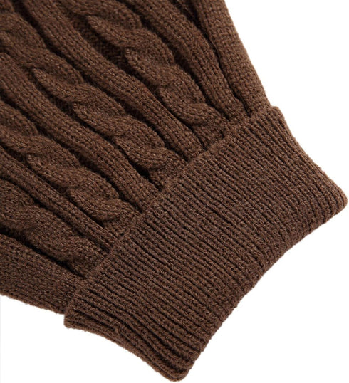 CHBORCHICEN Small Dog Sweaters, Knitted Pet Cat Warm Sweatshirt for Winter, Brown, Large, Kitten Puppy Sweater