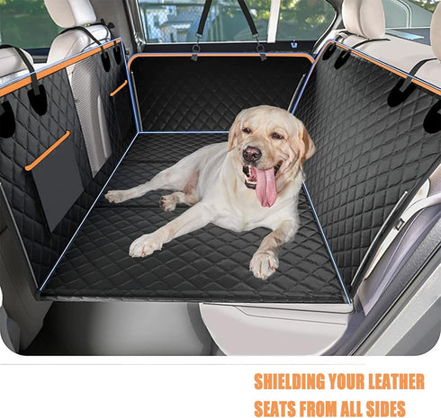 JHWSXWAWJ Hammock 400LBS,for Large Dog Car Seat Cover for Back Seat with Mesh Viewing Window, Waterproof Quilted Style