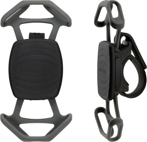 Nite Ize Wraptor Rotating Smartphone Bar Mount - Cell Phone Mount for Bikes, Strollers & More - Easy-to-Use & Adjustable Phone Accessories - Grey