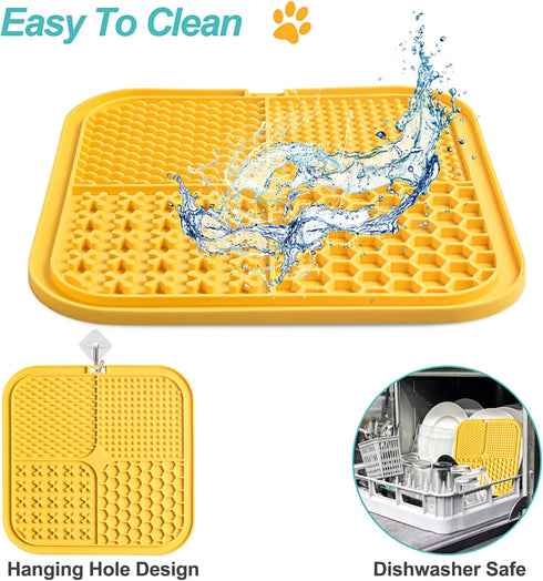LUKITO 3PCS Licking Mat for Dogs & Cats, Suction Cups, Peanut Butter Lick Pads for Anxiety Relief and Training
