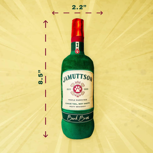 Jamuttson Liquor Bottle Dog Toy - Plush Squeaky Funny Drink Parody - Cute Dog Birthday Toy for Small/Medium Dogs