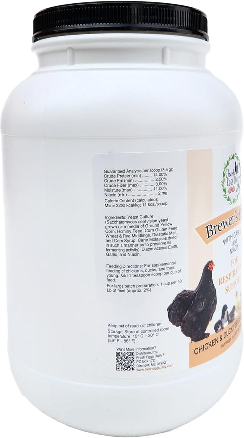 5LB Fresh Eggs Daily Brewer's Yeast with Garlic Powder and Niacin for Ducks Ducklings Feed Supplement Vitamins