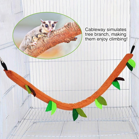 Hamiledyi 5PCS Hanging Bed & Hideout Set - Cotton Hamster Hammock, Tunnel, Swing Accessories for Dwarf Hamster, Rat,