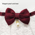 Hikiwin Costumes,Crimson,1 Elegant Lace Cat Collar with Cute Bow,Cat Collar with Bow Tie,Pet Lace Bib Collar with Cute