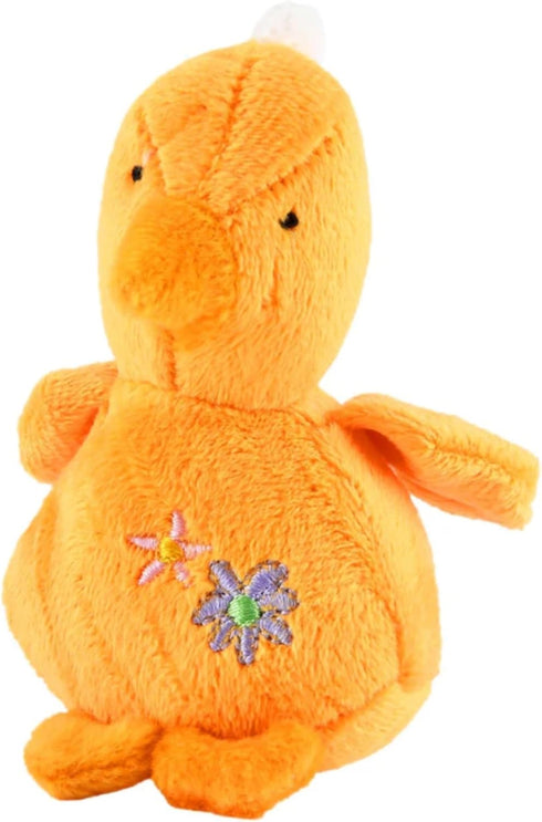 Jeffers Pet 4" Baby Duck Plush Squeaker Dog Toy, Orange - Soft