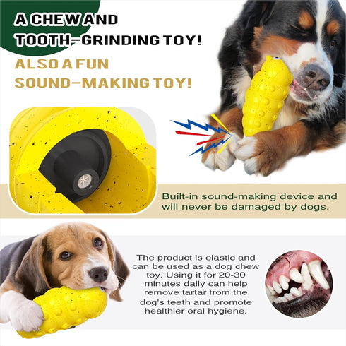 Dog Chew Toys for Aggressive Chewers - Indestructible Rubber Dog Toy for Tough Chewers, Yellow-Insect Design