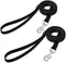 AMAGOOD 6 FT Puppy/Dog Leashes, Strong Traditional Style Leash with Easy to Use Collar Hook, 2 Pack (Black and Black,
