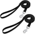 AMAGOOD 6 FT Puppy/Dog Leashes, Strong Traditional Style Leash with Easy to Use Collar Hook, 2 Pack (Black and Black,