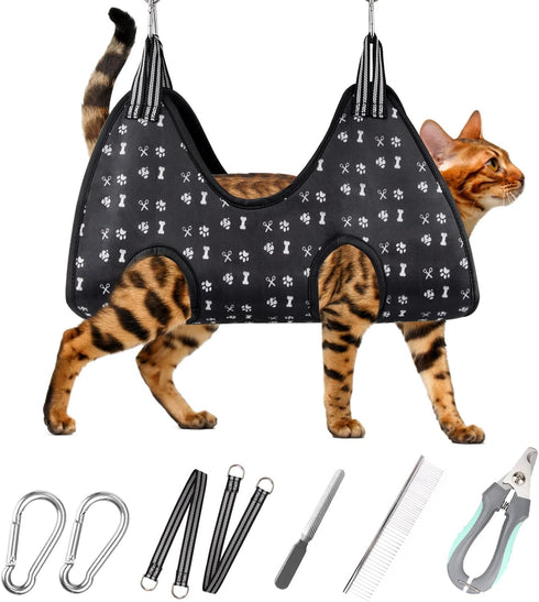 Pet Dog Cat Grooming Hammock Harness for Nail Trimming (XS 12lb), Dog Sling for Cutting Nail with Nail Clippers