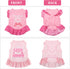 Weewooday 4 Pieces Cute Pink Pet Dress Shirt - Dog Sundress Printed Puppy Summer Apparel Clothes with Ruffles for Small