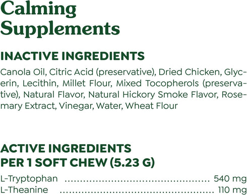 7.3 oz. 40 Count Greenies Supplements Calming Chews for Dogs Chicken Flavor, Dog Calming Chews, Container
