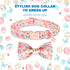 Pink Dog Collar with Bow Tie, Cute Cake Design, Durable and Adjustable, Available in Small Medium Large