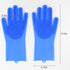 Pet Grooming Gloves, Yintoper Dog Washing Gloves - High-Density Teeth, Heat Resistant Silicone Cat Hair Remover, Blue